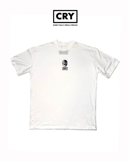 White Vintage CRY Oversize TShirt